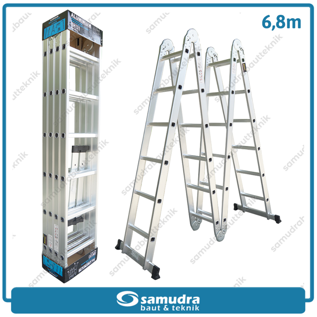 Jual Tangga Lipat 4x6 MOLLAR 6.8 meter Aluminium Double Ladder A ...