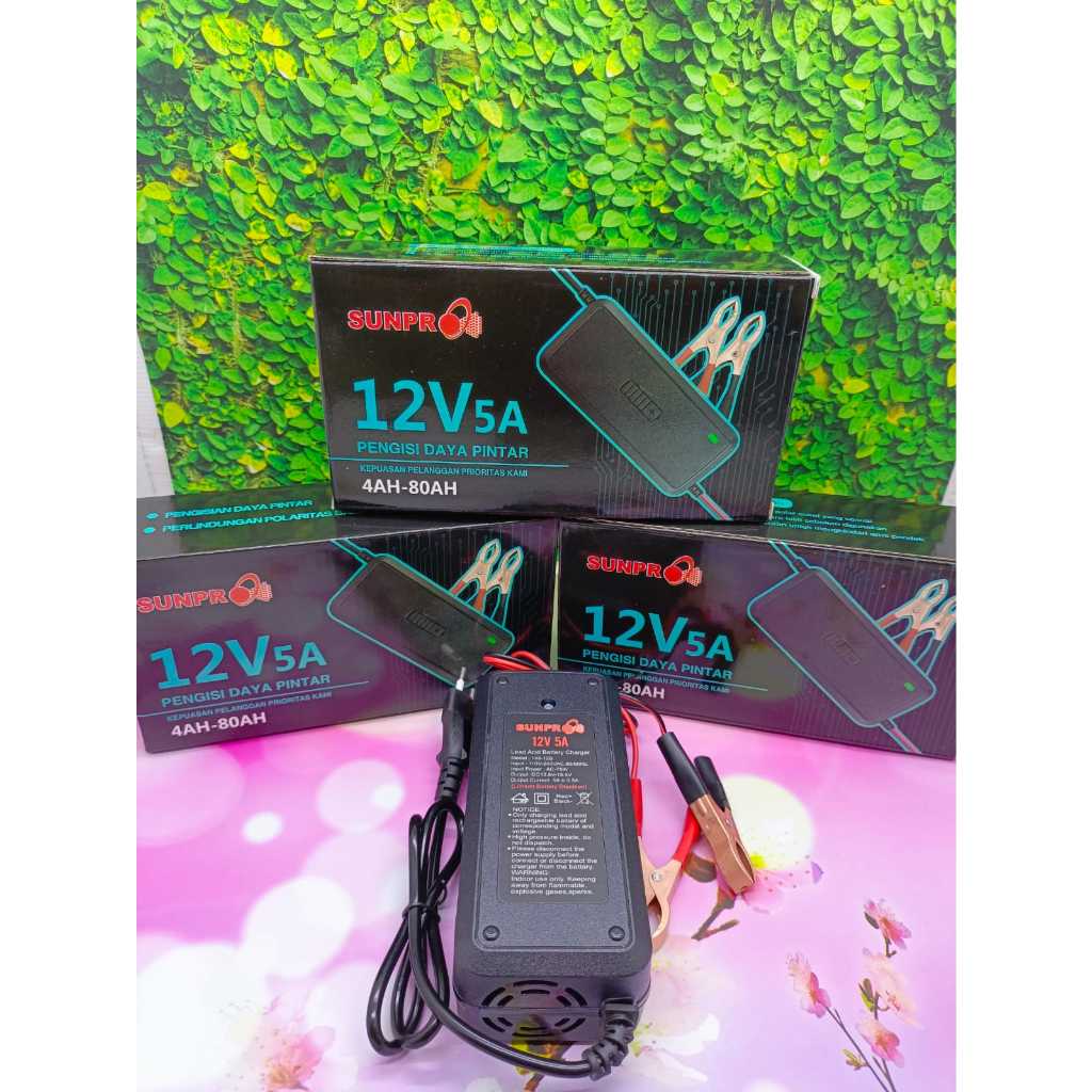 Jual SUNPRO CAS AKI SU-1205A 12V 5A - BATERAI CHARGER / CHARGER AKI