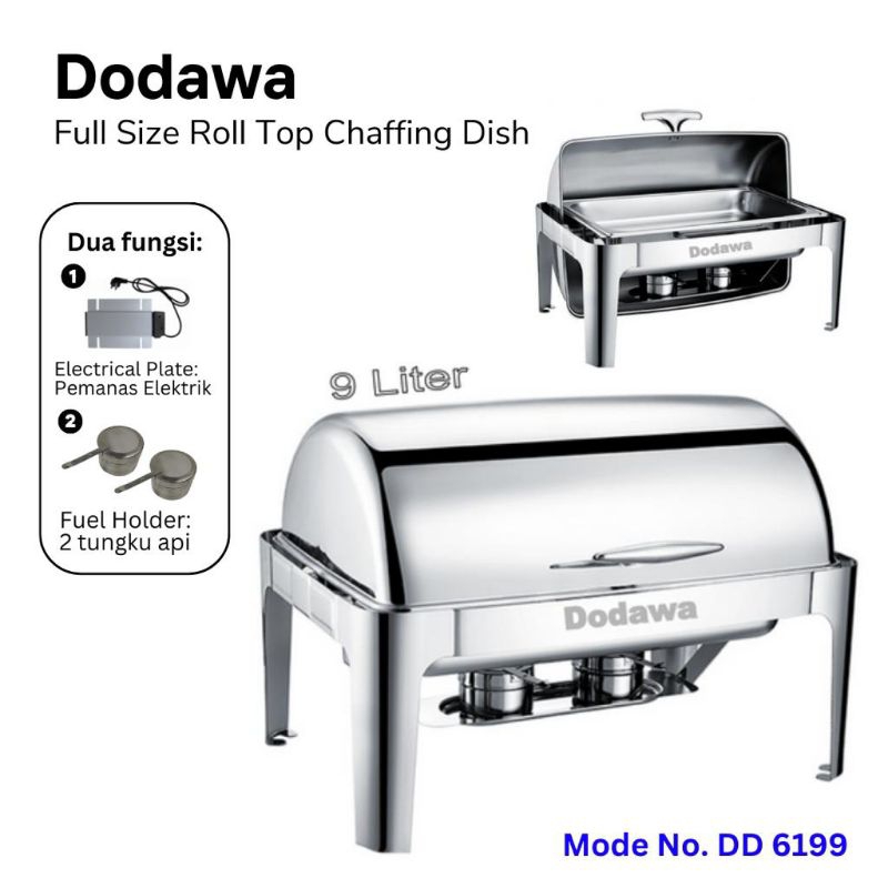 Jual Elektrik Roll Top Chafing Dish 9 Liter - Alat Makan Prasmanan ...