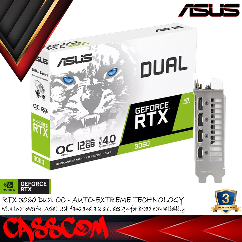 Jual VGA ASUS GeForce RTX 3060 DUAL OC 12GB GDDR6 White Edition RTX3060 ...