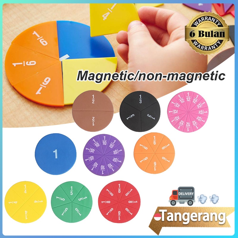 Jual Magnetic Math Fraction Disk Alat Peraga Matematika Pecahan Magnet Set Shopee Indonesia