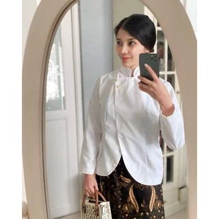 gasa コットンリネン 袖刺繍カットワーク ギャザーブラウス チュニック  