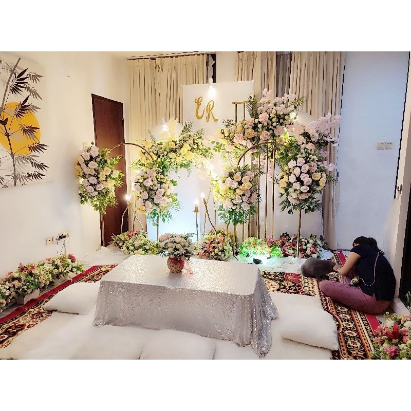 Jual Dekorasi akad nikah meja akad lesehan 4 meter | Shopee Indonesia