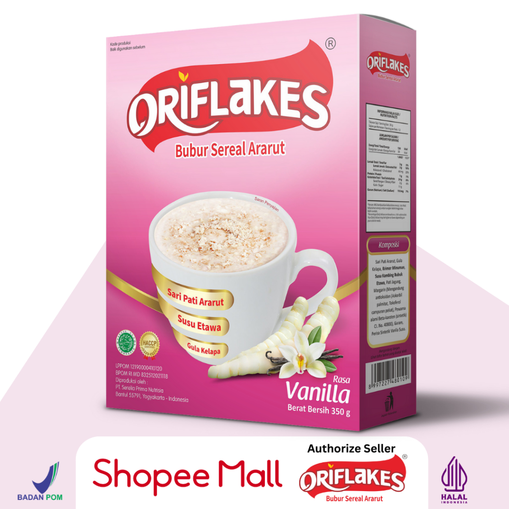 ORIFLAKES Maag Asam Lambung & Gerd Makanan Sarapan Sereal Pati Umbi Garut 350 gram