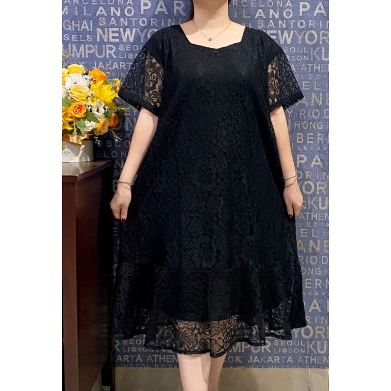 Jual DRESS BRUKAT LACE JUMBO TERBARU | Shopee Indonesia