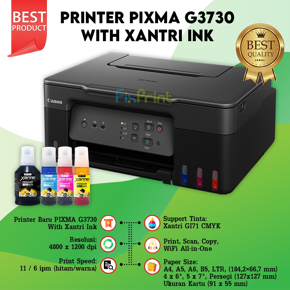 Jual Canon Pixma G3730 Multi Function All In One A4 Wireless Shopee Indonesia 4531