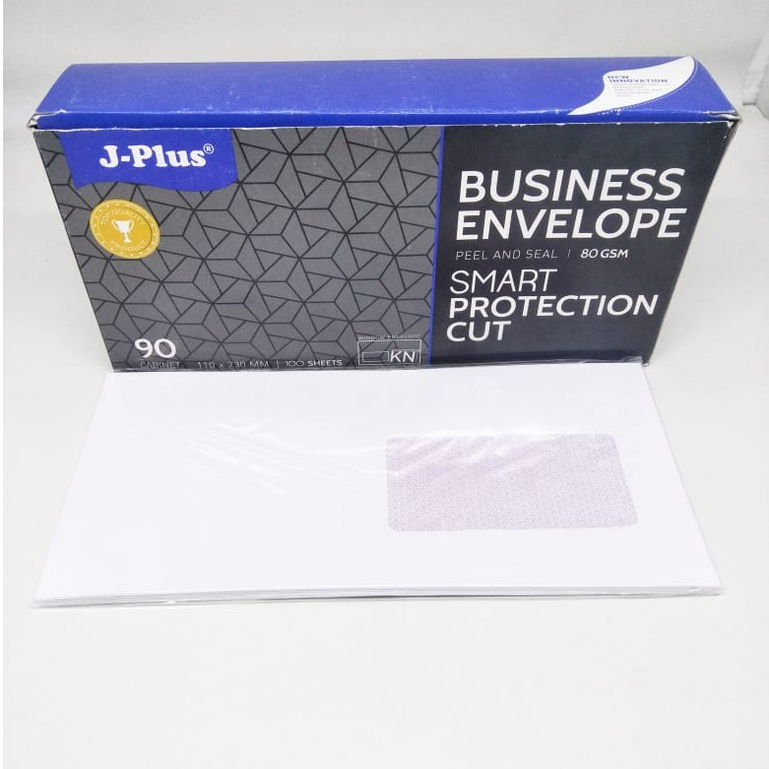 Jual Amplop Putih Window Jendela Kiri Jplus 90 Cabinet 80 Gsm isi 100 ...