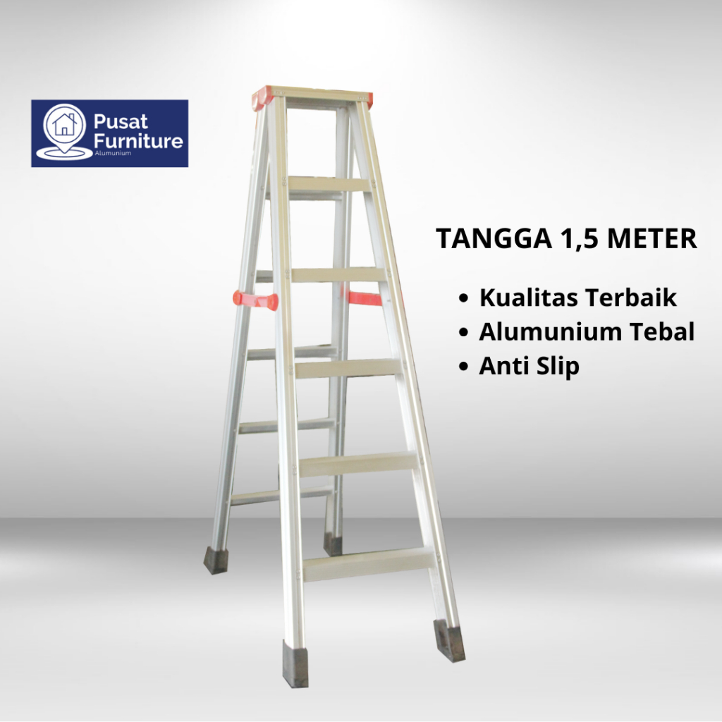 Jual TANGGA LIPAT ALUMUNIUM MURAH / TANGGA ALUMUNIUM LIPAT / TANGGA 1,5