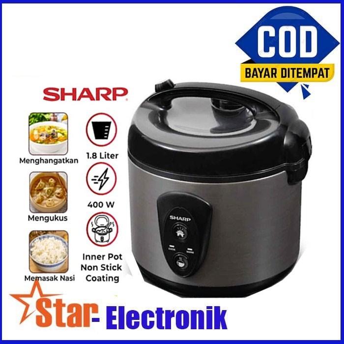 Jual Rice Cooker Sharp KSN18MG SL Penanak Nasi Kapasitas 1.8 Liter