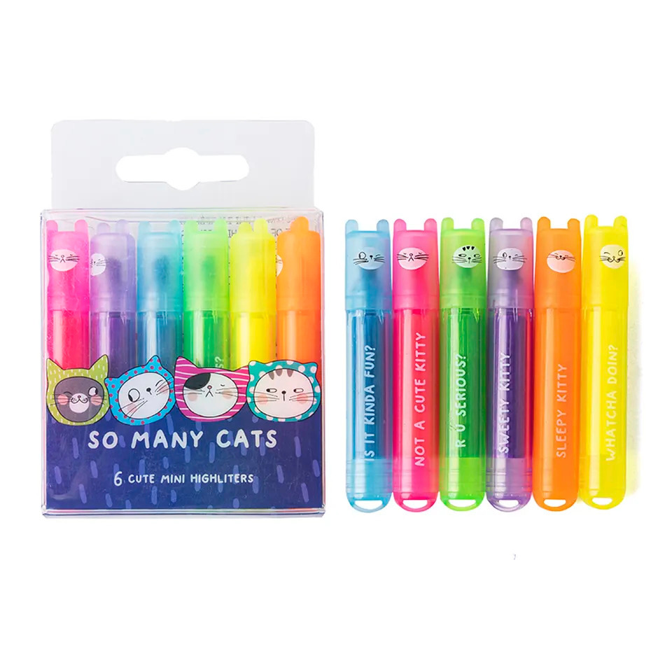 Jual Highlighter Set M&G So Many Cats isi 6 AHM22574 | Shopee Indonesia
