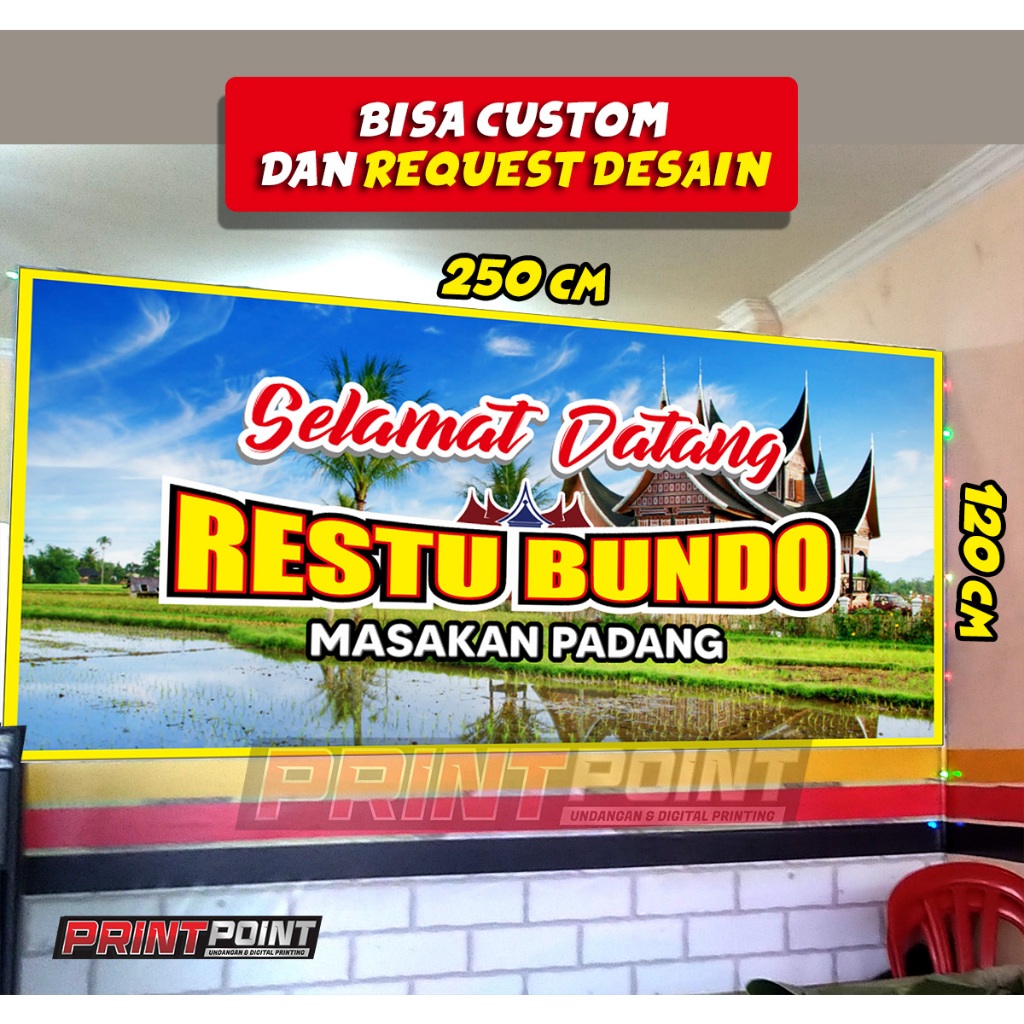 Jual BANNER SPANDUK BESAR RUMAH MAKAN PADANG RM PADANG SERBA MURAH BISA ...