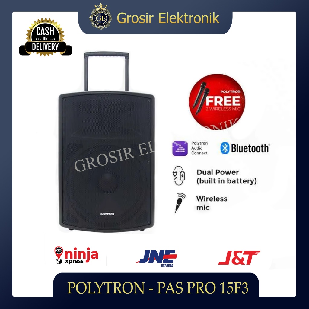 Jual POLYTRON Professional Speaker Portable Bluetooth Karaoke 15 Inch