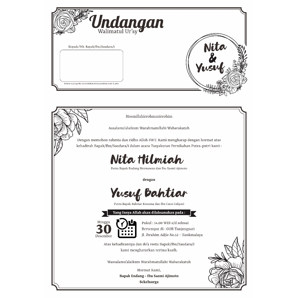 Jual 1-7 CETAK UNDANGAN WALIMATUL URSY UNDANGAN PERNIKAHAN HVS FOTOCOPY ...