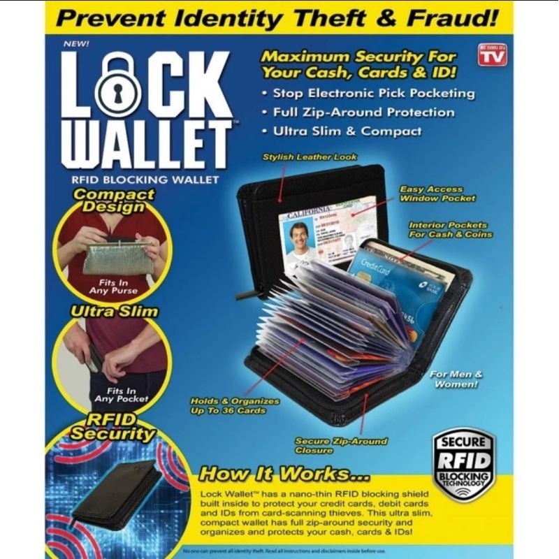 Jual Lock Wallet Secure RFID Blocking Card ( Dompet Kartu Kredit ...