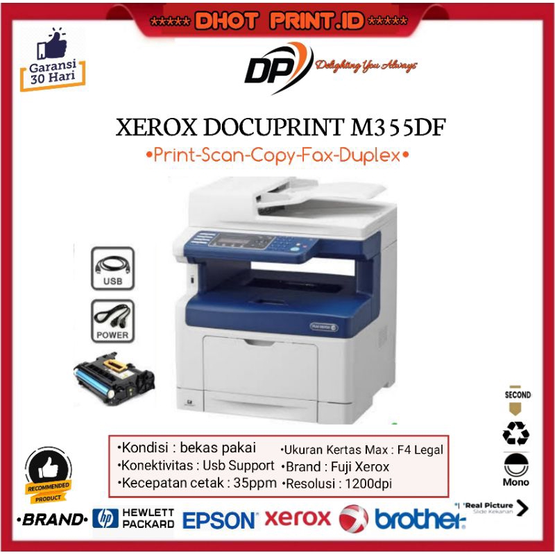 Jual Printer Fuji Xerox Docuprint M355df All In One Full Tinta Toner 100 Shopee Indonesia