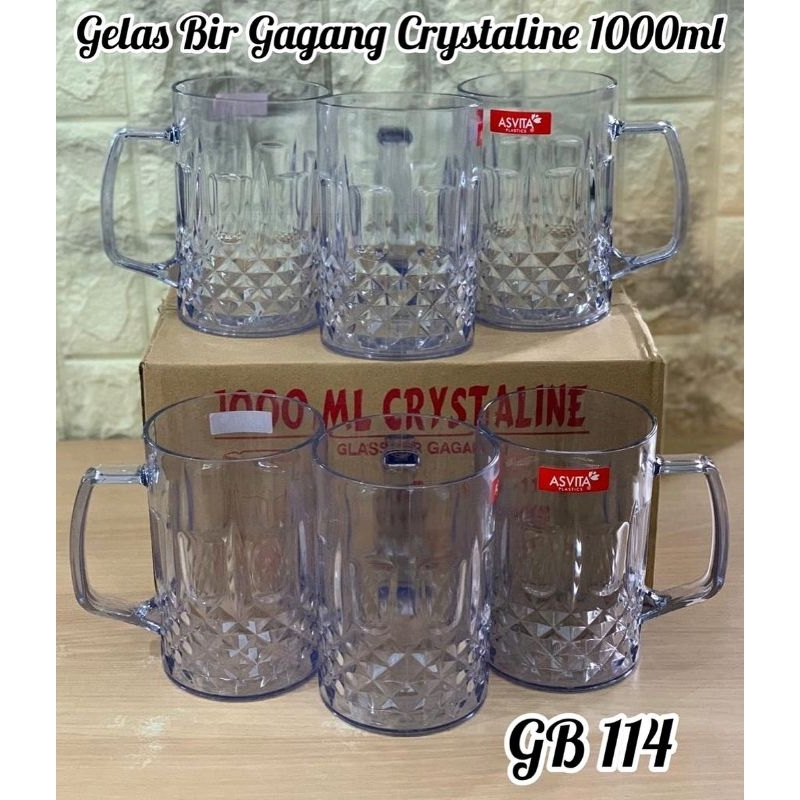 Jual Gelas Plastik Bir Kelapa Gagang Crystaline Gb 114 1000ml 1 Liter Asvita Shopee Indonesia 4146