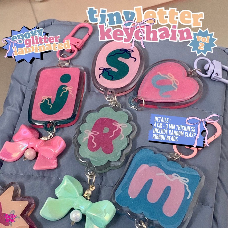 Jual TINY LETTER KEYCHAIN Vol 2 [GLITTER EPOXY KEYCHAIN] Shopee Indonesia