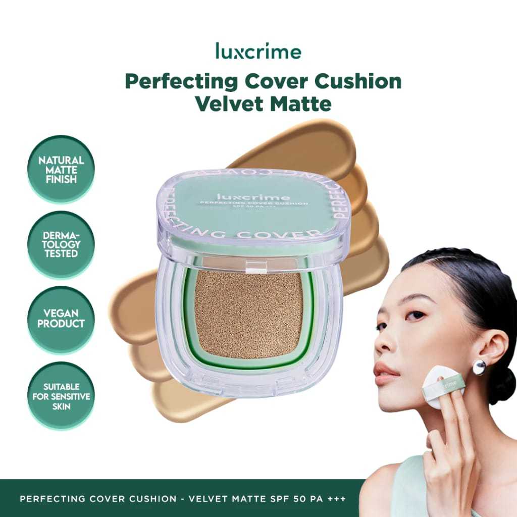 Jual Luxcrime Perfecting Cover Cushion Velvet Matte SPF 50 PA