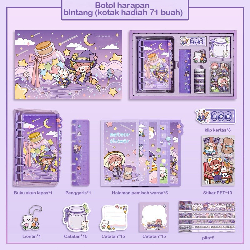 Jual diary book set cute kawaii hampers party gift box stiker Shopee