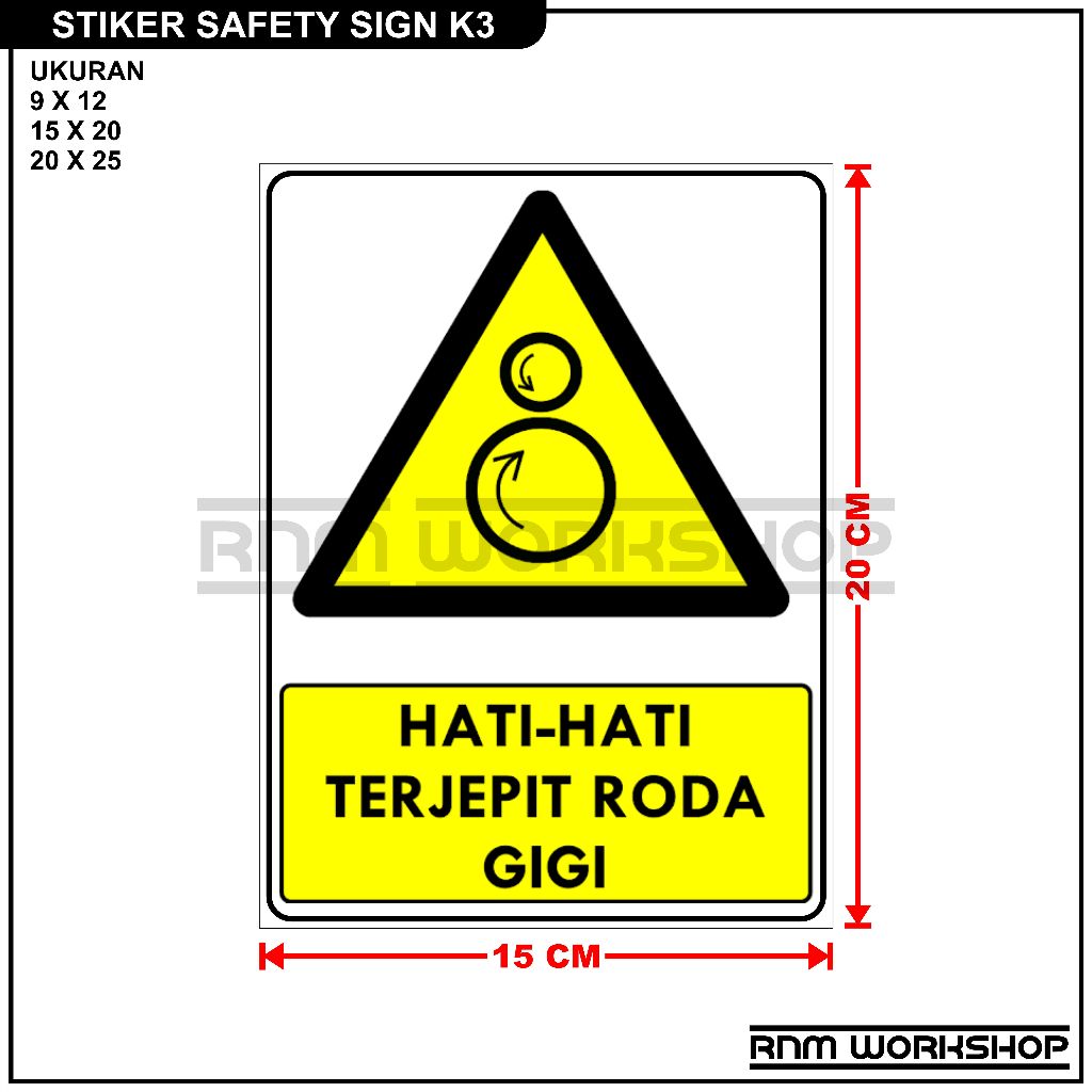 Jual Stiker Safety Sign Rambu K Hati Hati Terjepit Roda Gigi Shopee Indonesia