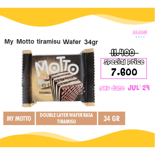 Jual My Motto Wafer Tiramisu 34 gram | Shopee Indonesia