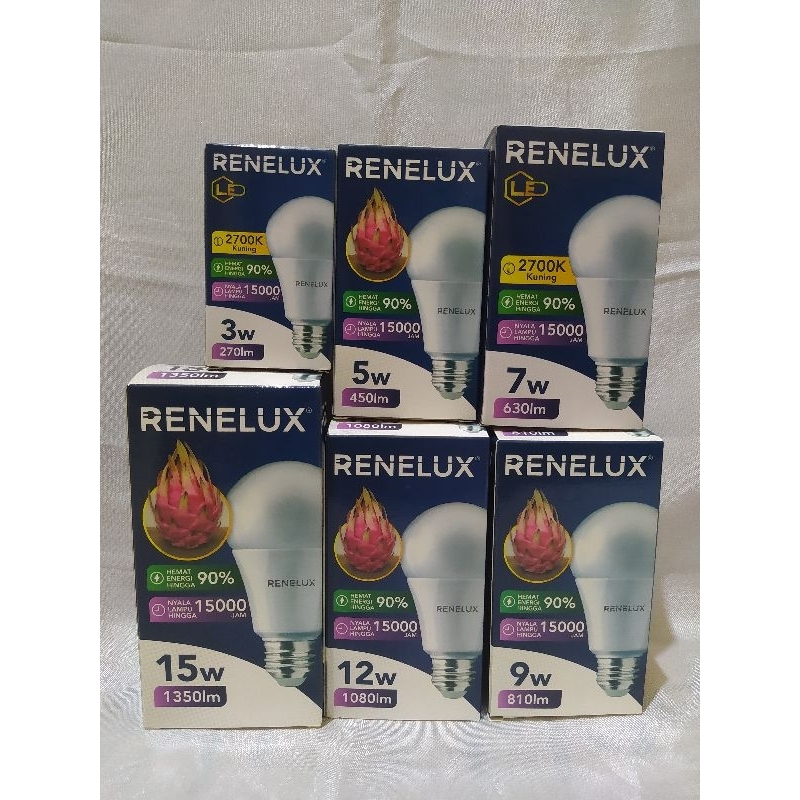 Jual lampu led RENELUX KUNING/WARM WHITE 2700K 3/5/7/9/12/15 watt ...
