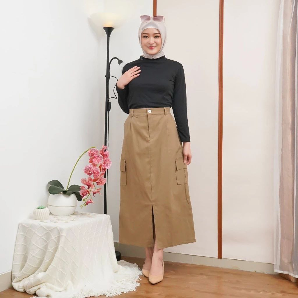 Jual Rok Cargo Belah Skirt Korean Style Wanita Kekinian Shopee Indonesia