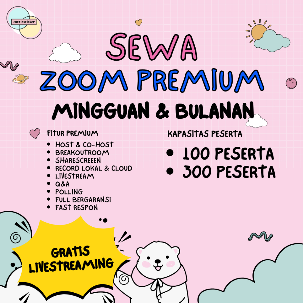 Jual Zoom Premium 100 300 Peserta Full Garansi 100 Trusted (Mingguan