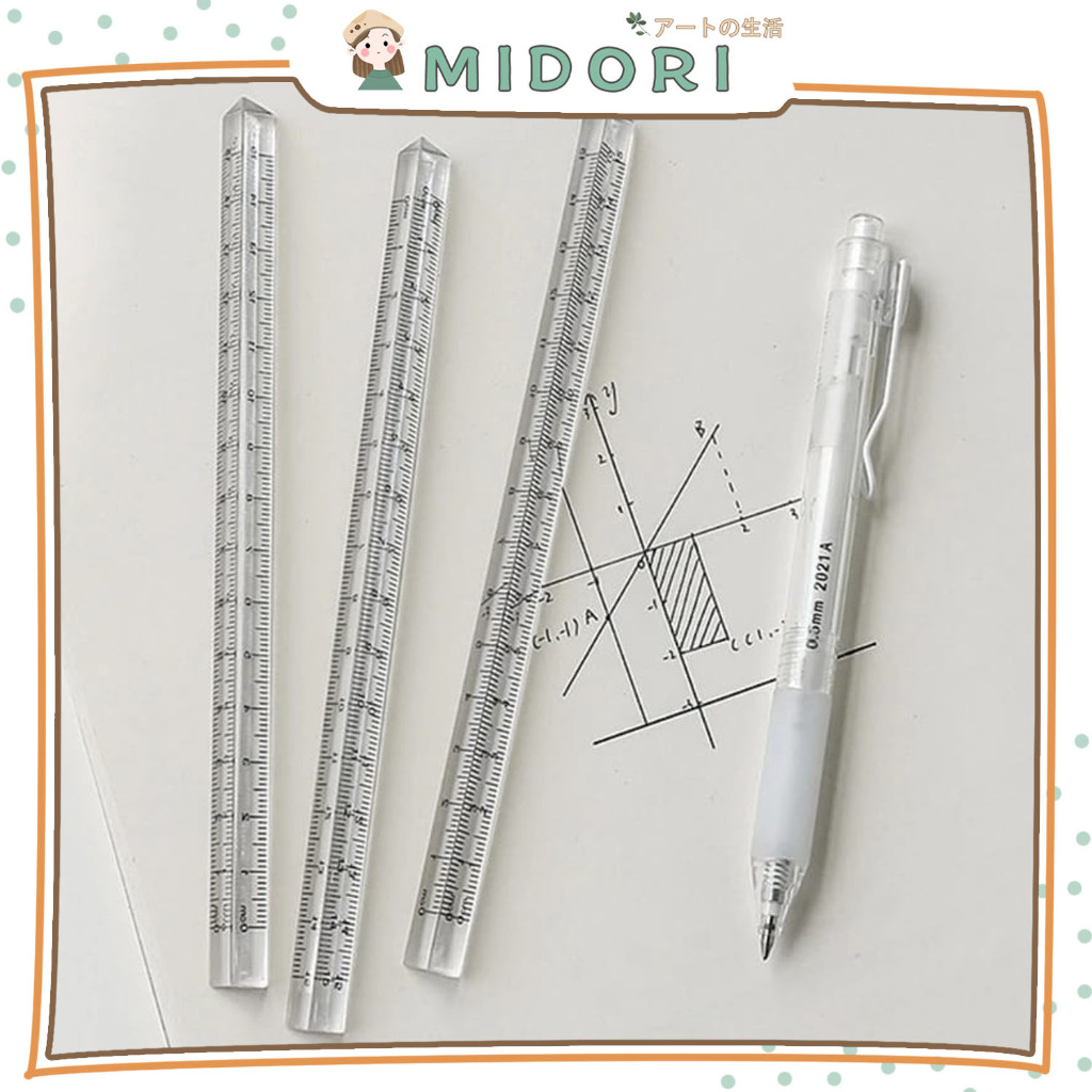 Jual [MIDORI] 15cm Penggaris Kristal Segitiga Triangle Shape Ruler ...