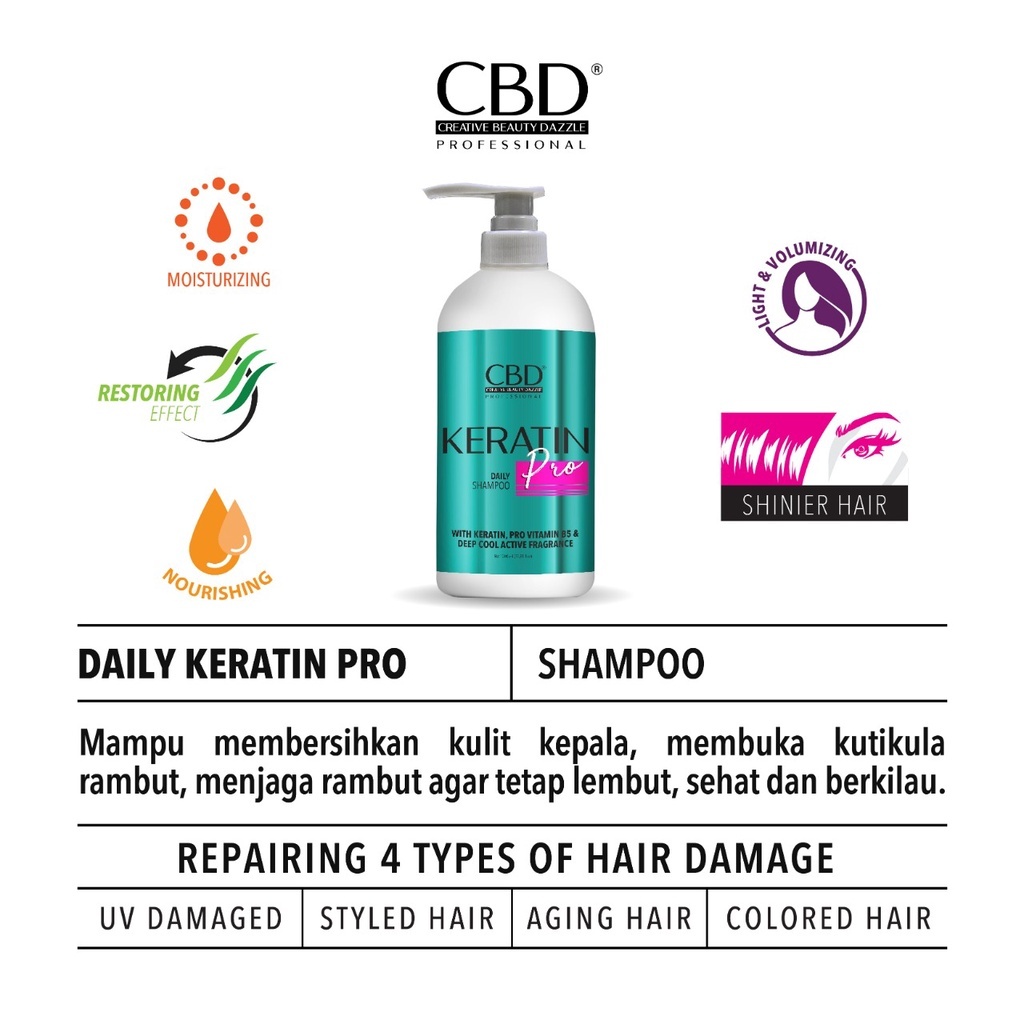 Jual CBD - PROFESSIONAL KERATIN PRO DAILY SHAMPOO / CONDITIONER ( 1000 ...