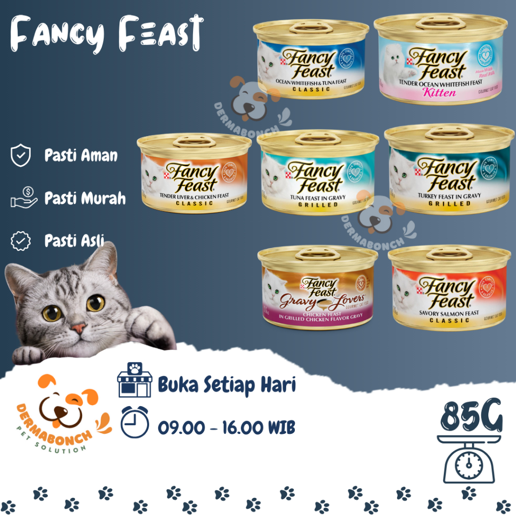 Jual Makanan Kucing Basah (Wet Food) Fancy Feast kaleng 85 g 85g