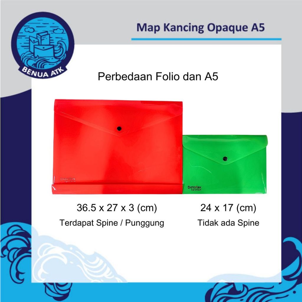 Jual Map Plastik Kancing A5 Kecil Opaque / Document Bag A5 Kecil ...