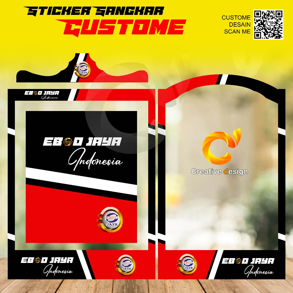Jual STICKER DECAL SANGKAR KOTAK EBOD MERAH PUTIH HITAM | Shopee Indonesia