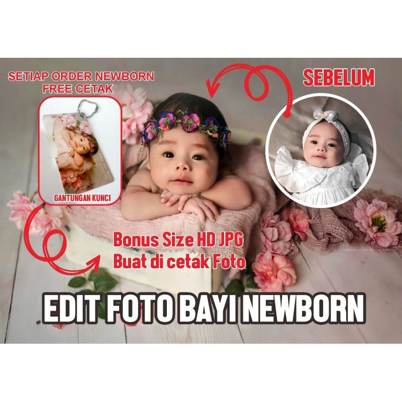 Jual Edit Foto Bayi Newborn Ala Studio/Baby Newborn/Muslim/Adat ...