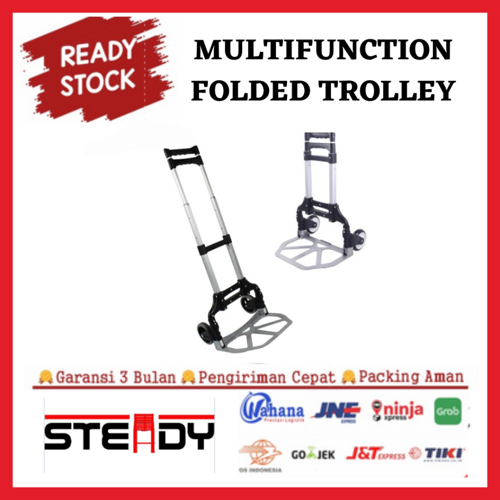 Jual Troli Aluminium Multifunction Folded Trolley Folding Lipat Serbaguna Shopee Indonesia