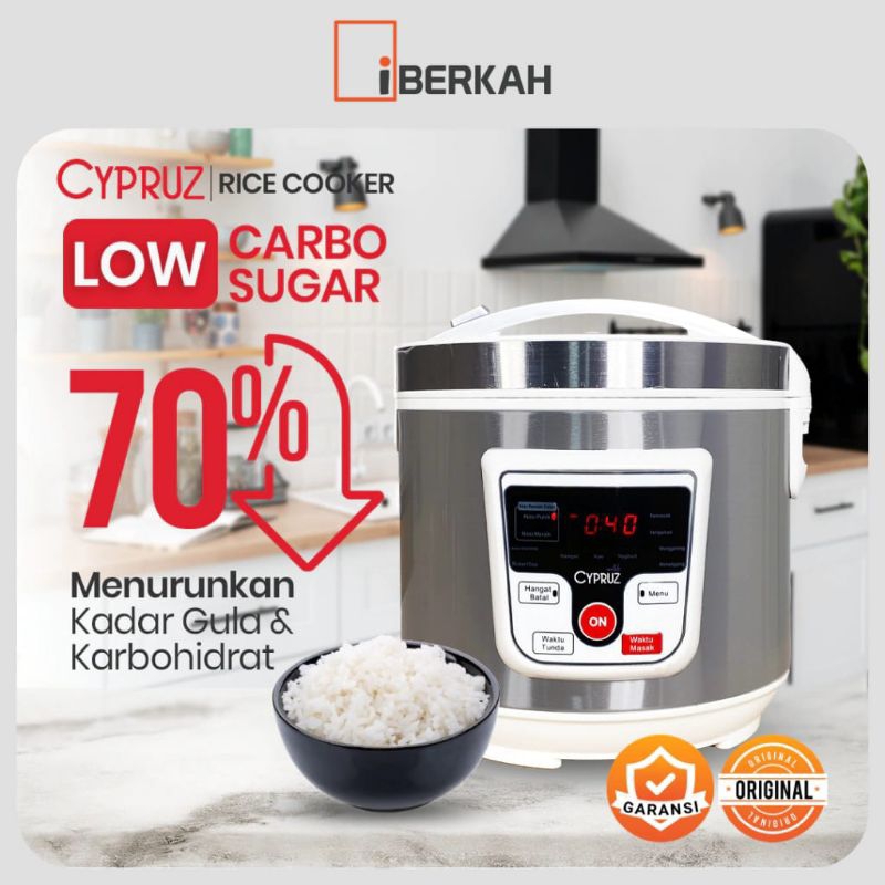 Jual CYPRUZ Rice Cooker 2L New Technology Low Carbo Low Sugar