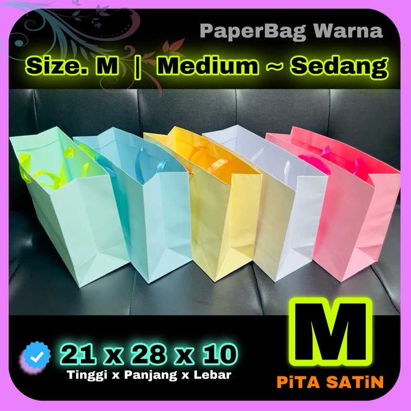 Jual Paper Bag Warna / Tas Kertas / Kantong / Paperbag Pita Satin ...