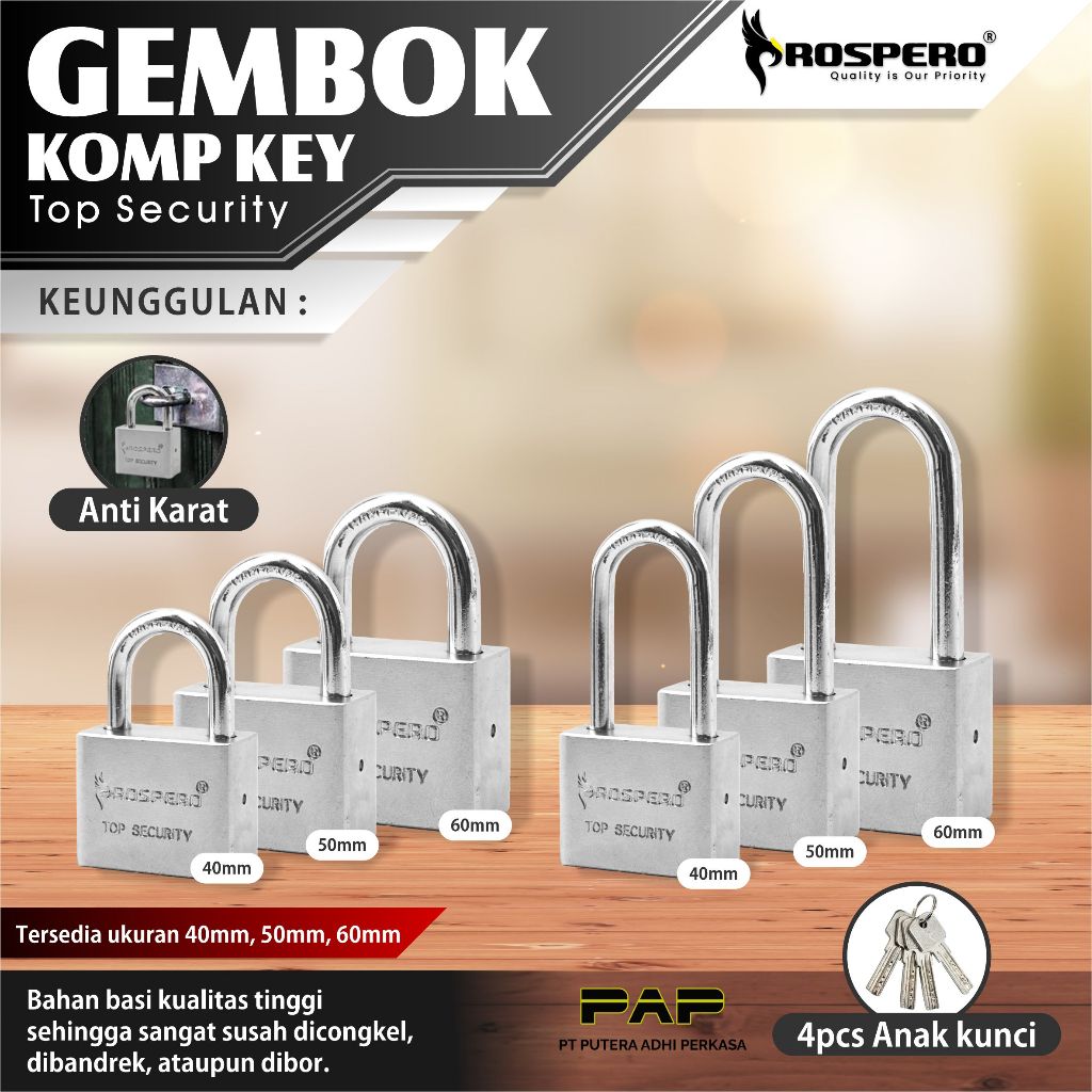 Jual Prospero Gembok Pintu Pagar Per Anti Rust Anti Maling Anti Cut ...