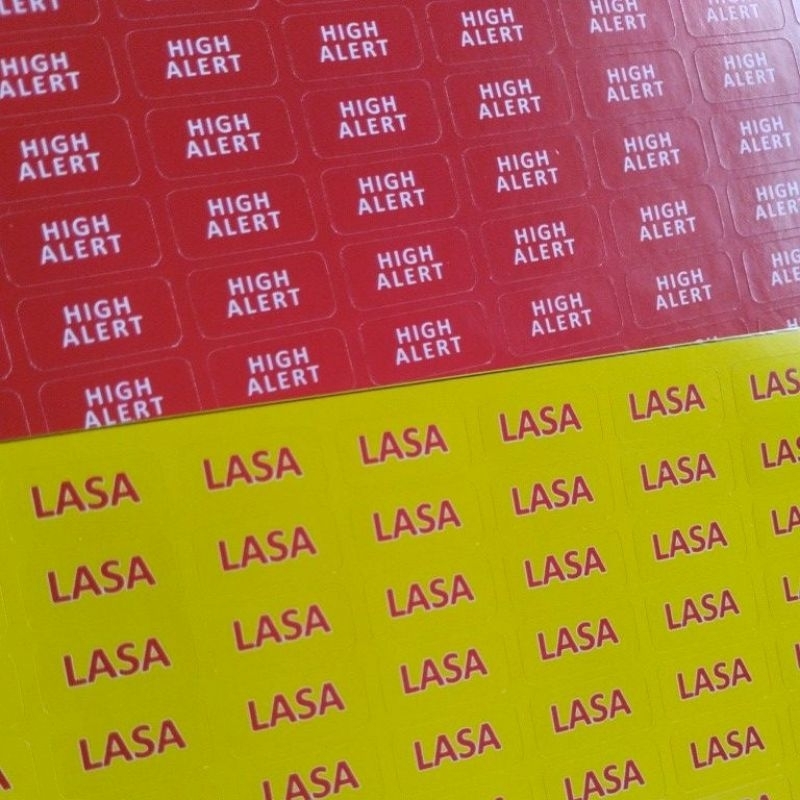 Jual stiker label high alert dan lasa persegi | Shopee Indonesia