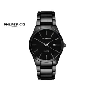 PhiLipe Ricci Jam Tangan Pria 100% Original Rantai Business Tanggal Analog Quartz Dial Bulat 6088L Gaya Modern Free Box dan Baterai