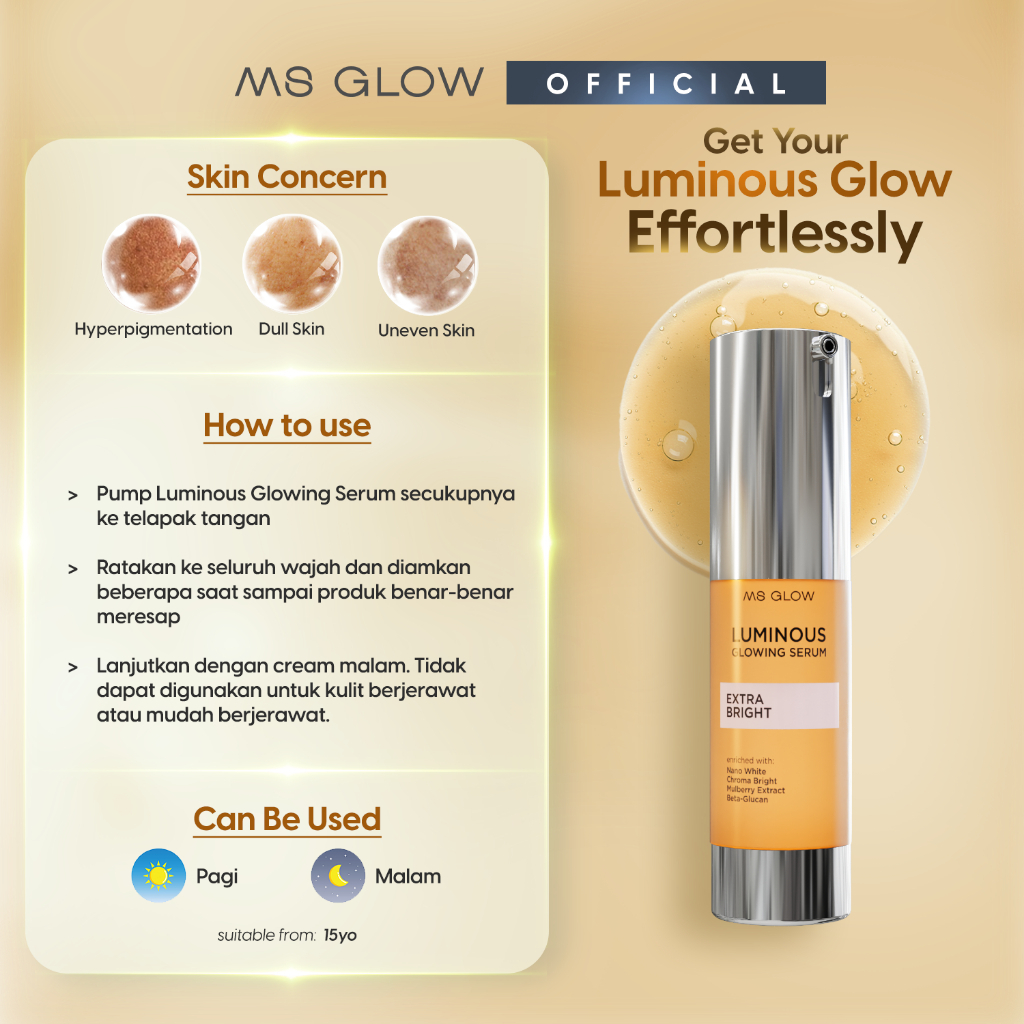 Jual MS GLOW - LUMINOUS GLOWING SERUM - 15 ML | Shopee Indonesia