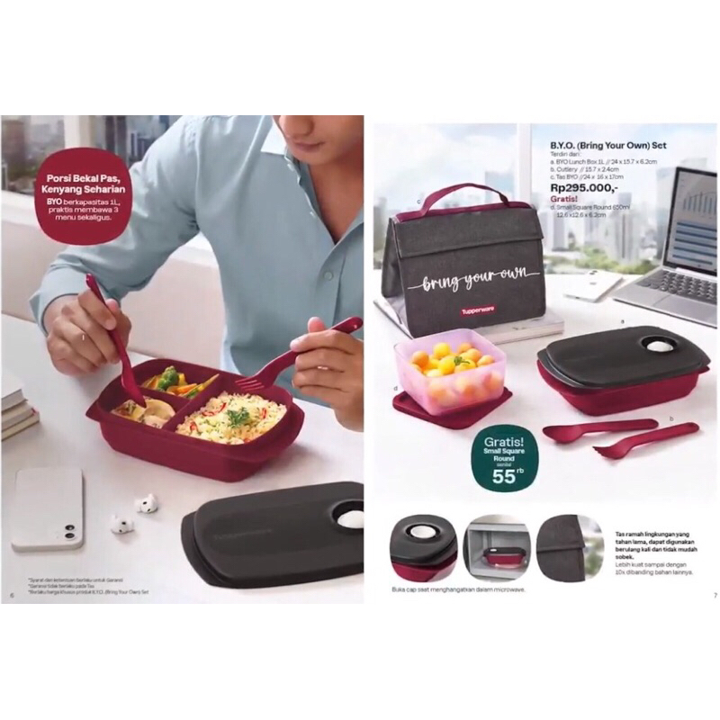 Jual Tupperware byo lunch box set kotak bekal makan | Shopee Indonesia