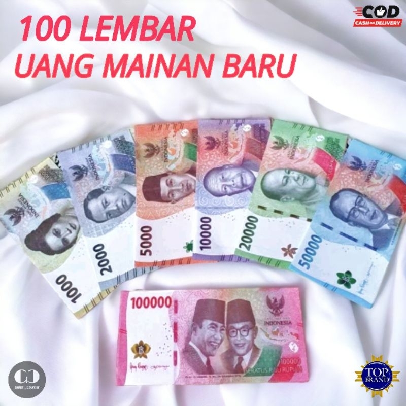 Jual (100 LEMBAR) Uang Mainan Baru Accessories Mahar / Bucket / Mainan ...