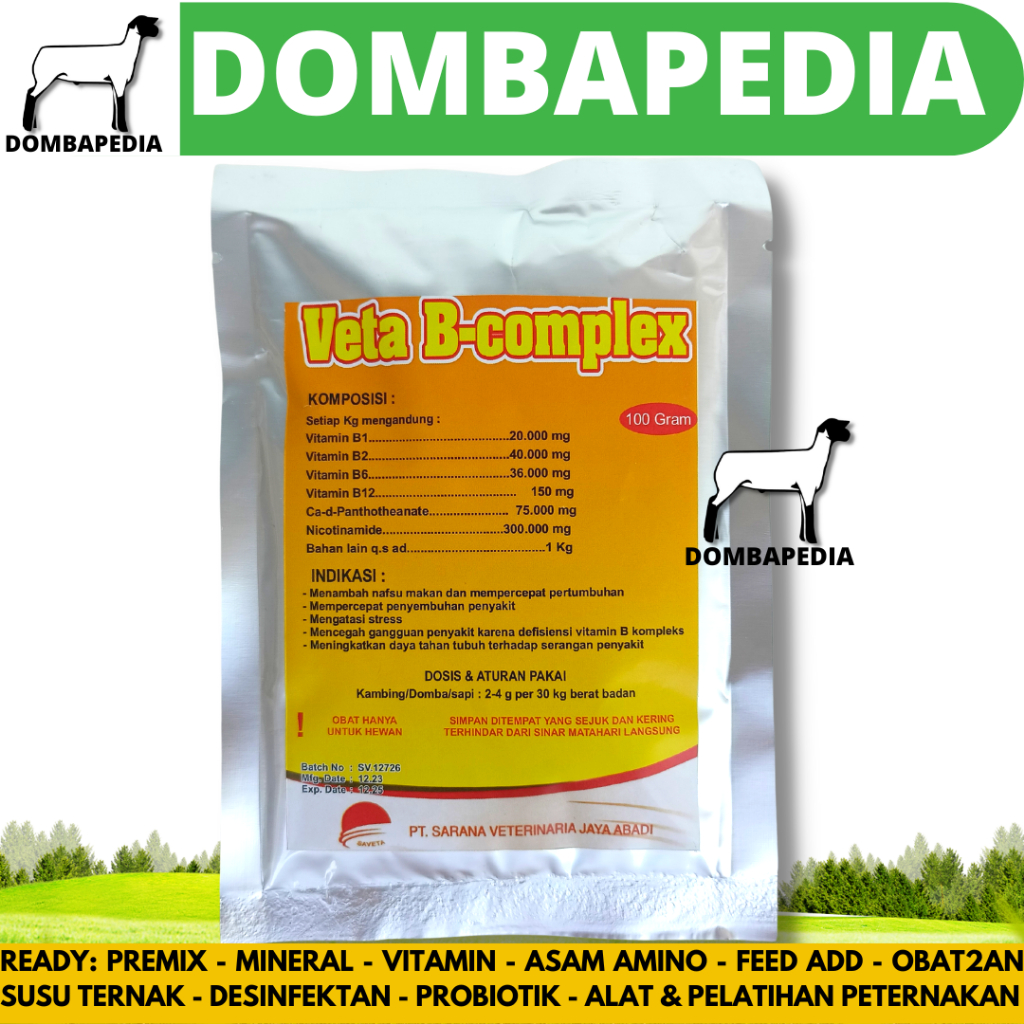 Jual VETA B COMPLEX 100 GRAM - Multivitamin B Komplek Ternak Ruminansia ...