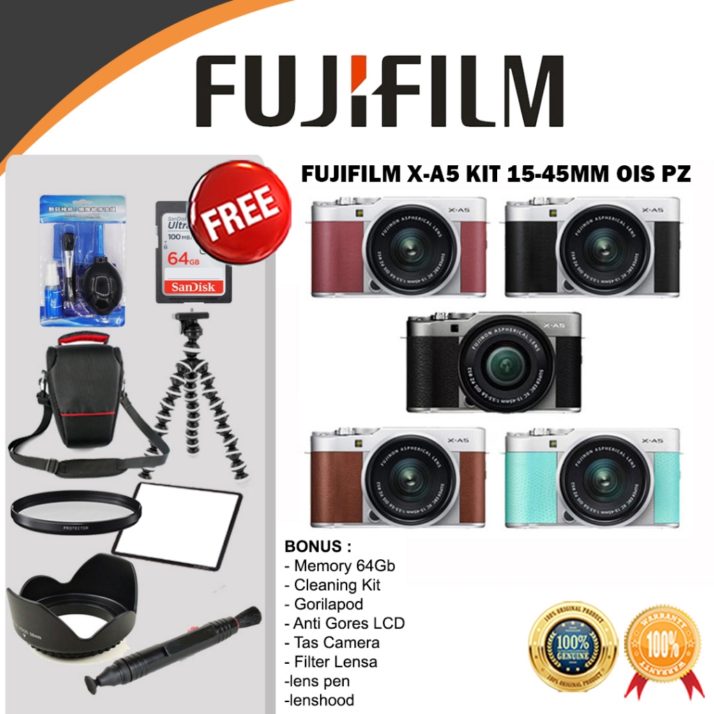 Jual Fujifilm XA5 Kit 1545mm PZ Kamera Fuji Film XA5 + Lensa 15