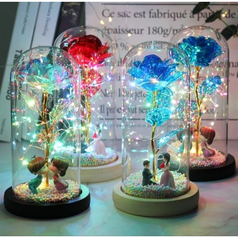 Jual Bunga Lampu Hias Led Beauty And Beast Dome kaca | Shopee Indonesia