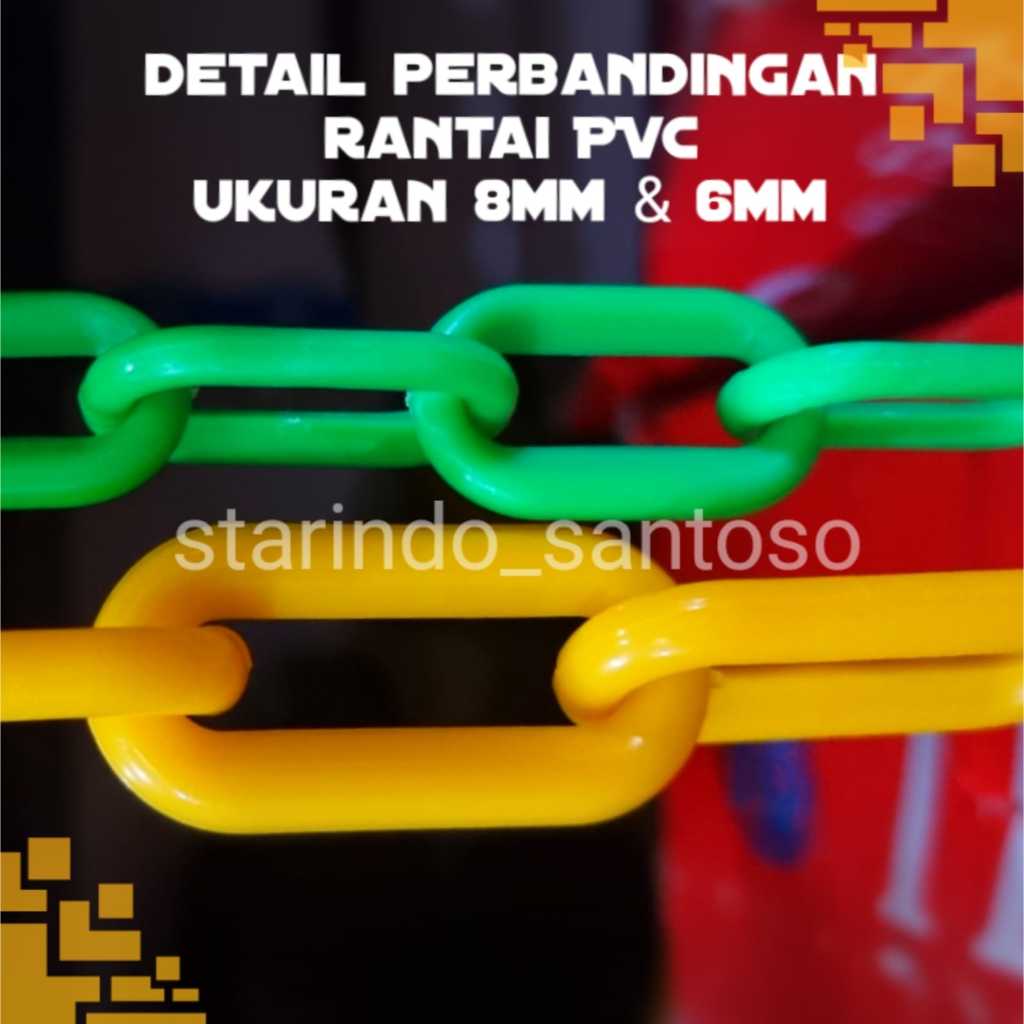 Jual Rantai plastik 8 mm pvc cone chain gantungan baju distro warna ...