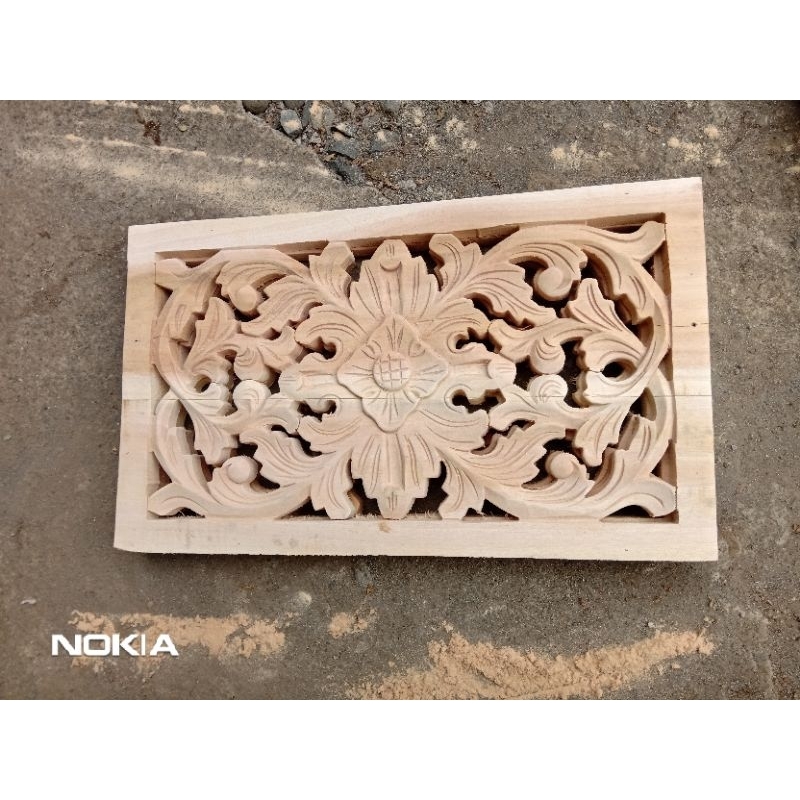 Jual 30*40 cm Ukiran Kayu Ornamen Loster Roster Boven Lisplang Kusen ...