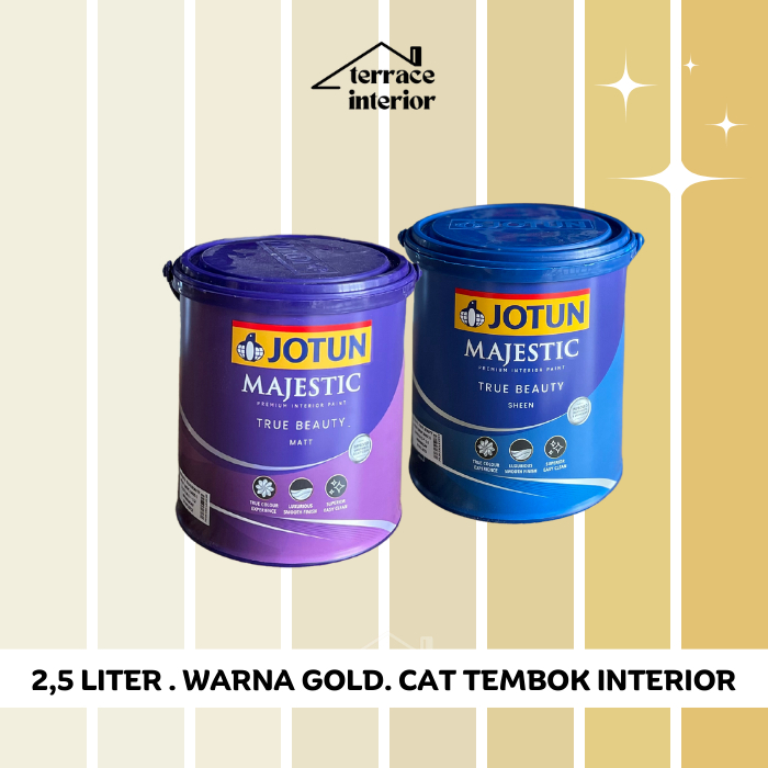 Jual Cat Tembok Majestic Sheen Matt Interior Jotun Warna Gold Kuning 25 L Shopee Indonesia 3401