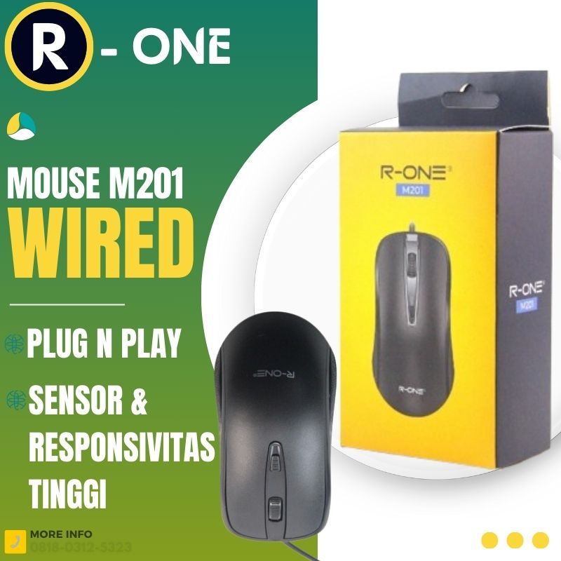 Jual R-ONE M201 MOUSE USB KABEL 1600DPI MOUSE KANTOR ORIGINAL | Shopee ...